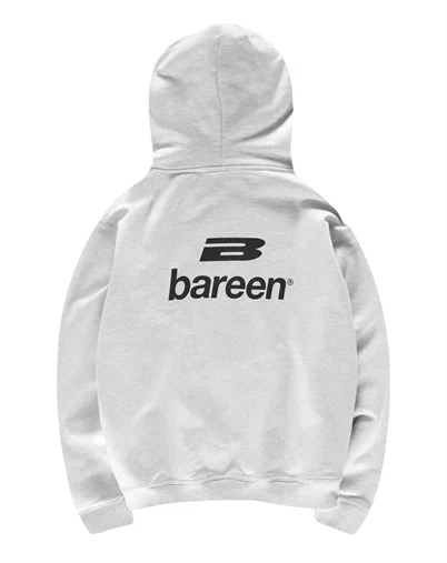 Bareen - Logo Oversized Hoodie - Cloudy Grey